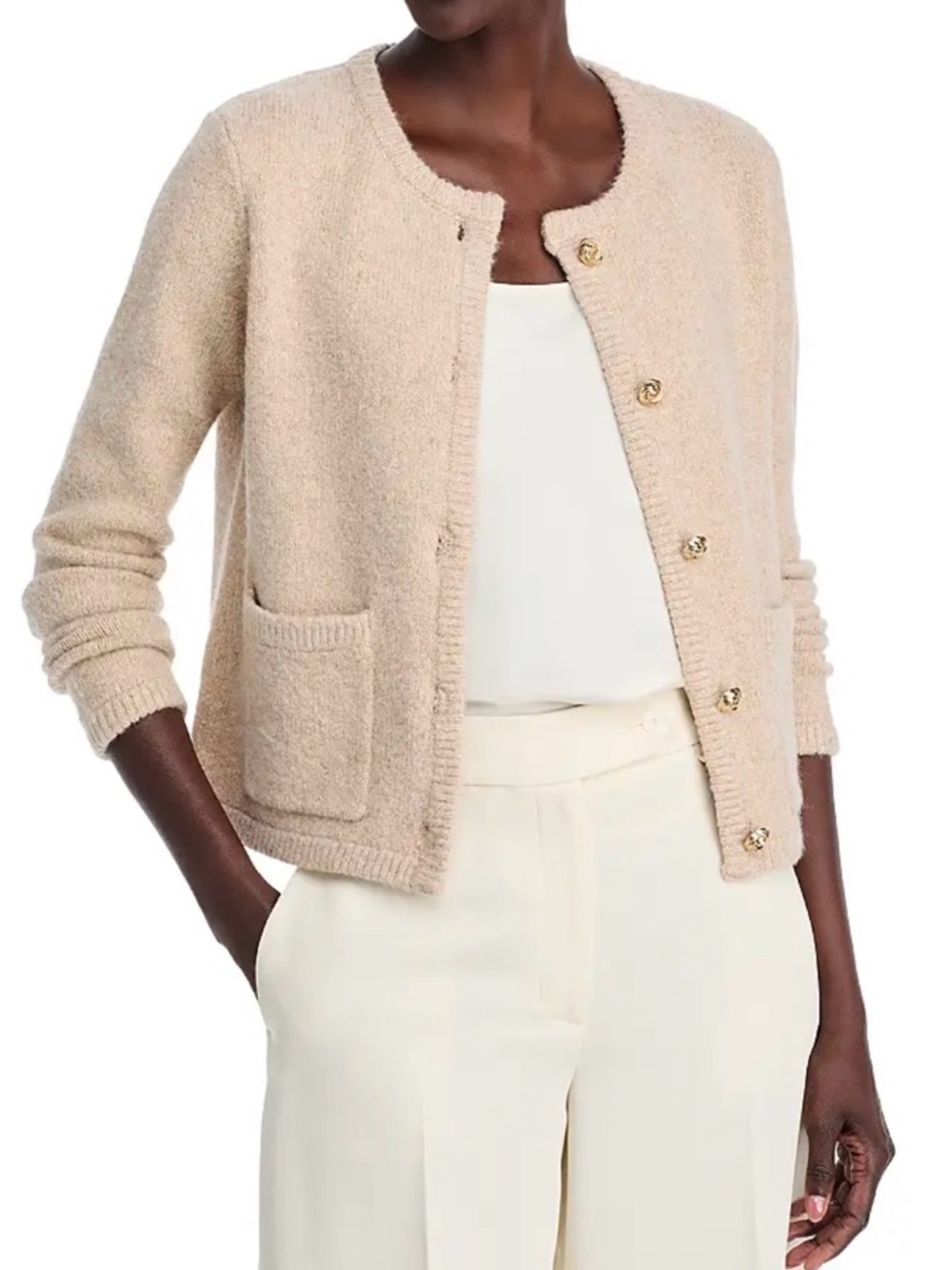 Tahari NWT Ivory Gold Cardigan - Size XS